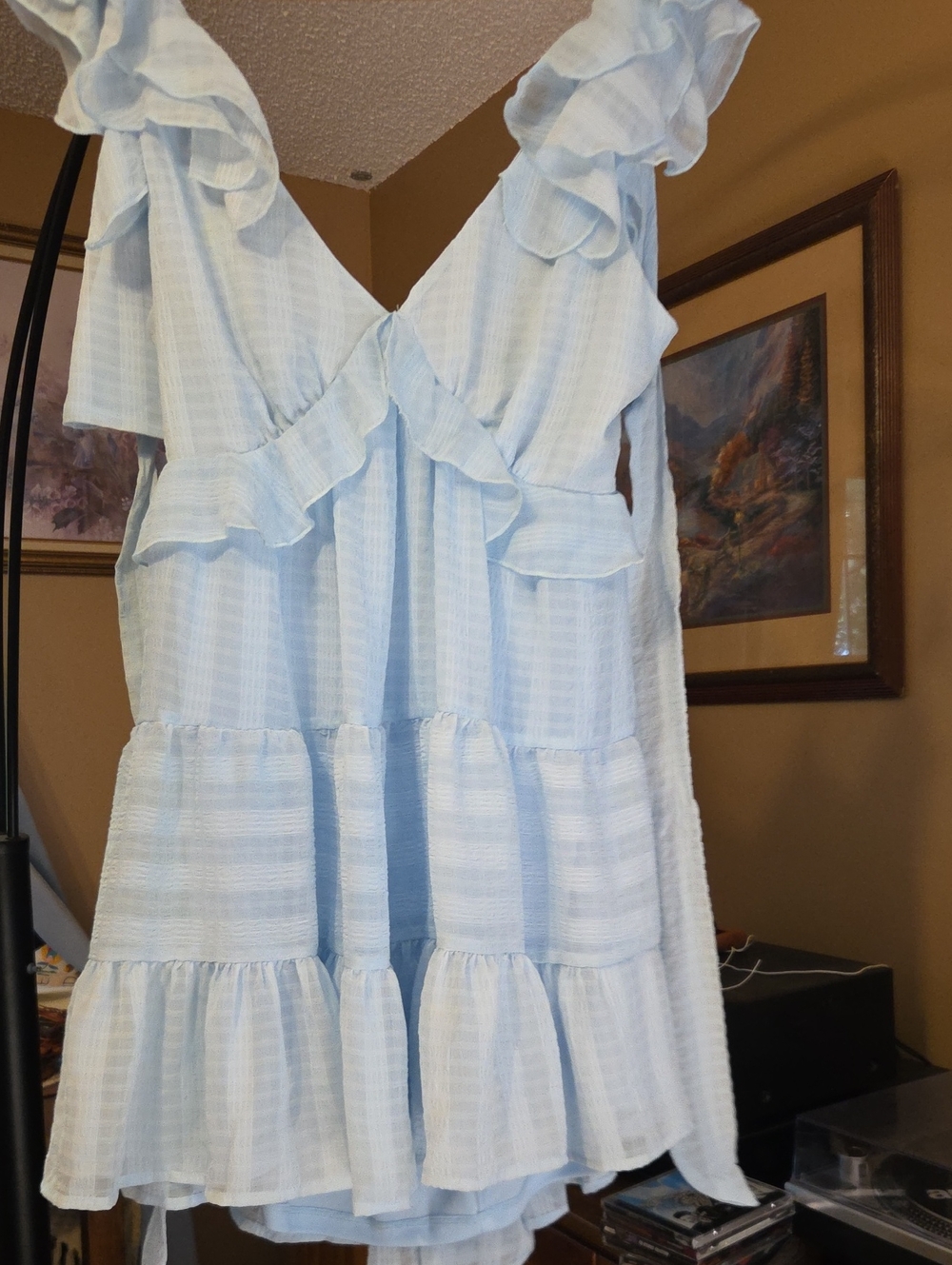 Trixxi Light Blue Ruffle High-Low Dress